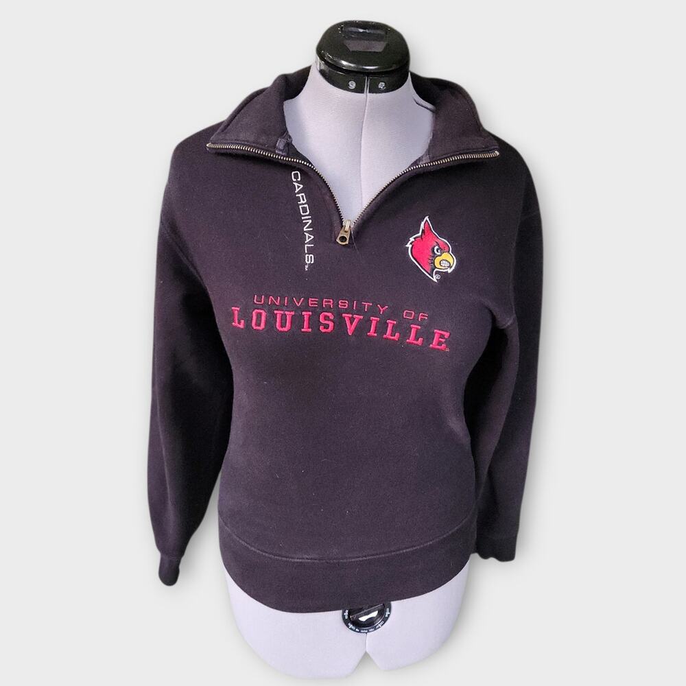 JanSport Sweater Women's XS University of Louisville Cardinals 1/4 Zip Mock Neck